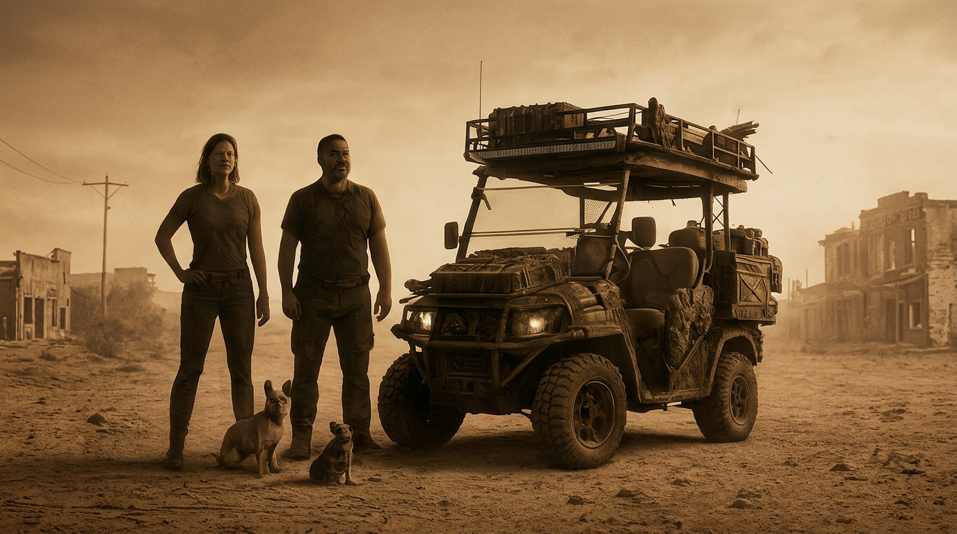Apocalypse Response Team crew with their wasteland cart